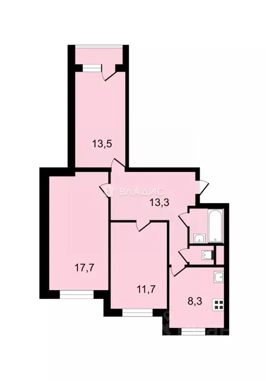 3-к кв. Ленинградская область, Сосновый Бор Молодежная ул., 26 (67.0 ... - Фото 0