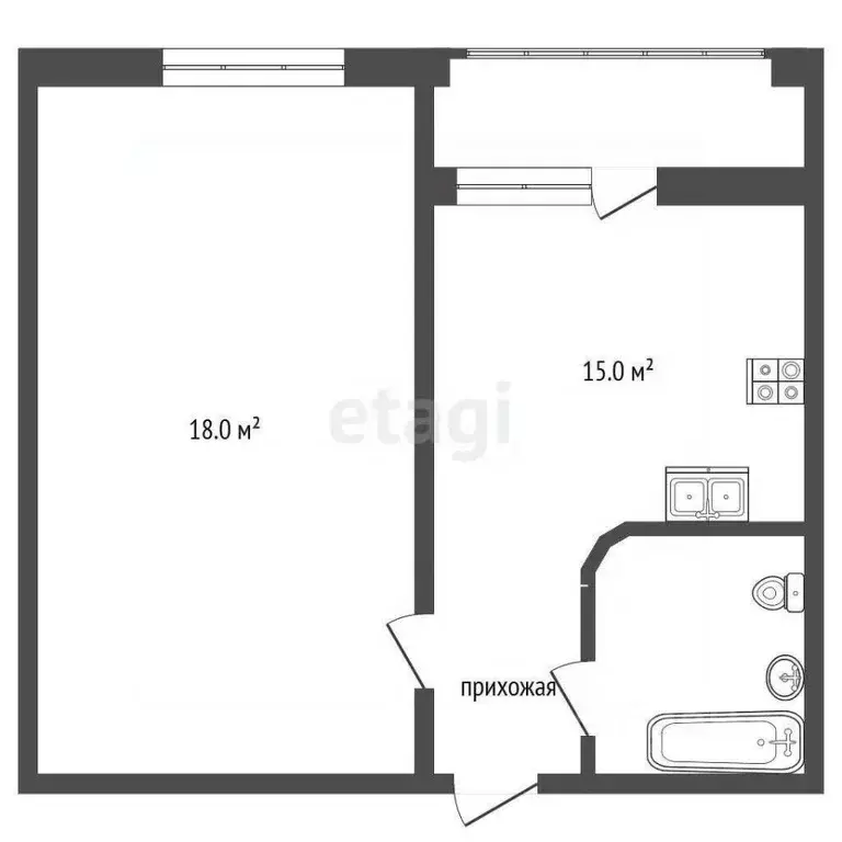 1-к кв. Ямало-Ненецкий АО, Новый Уренгой ул. Нефтяников, 14 (44.2 м) - Фото 2