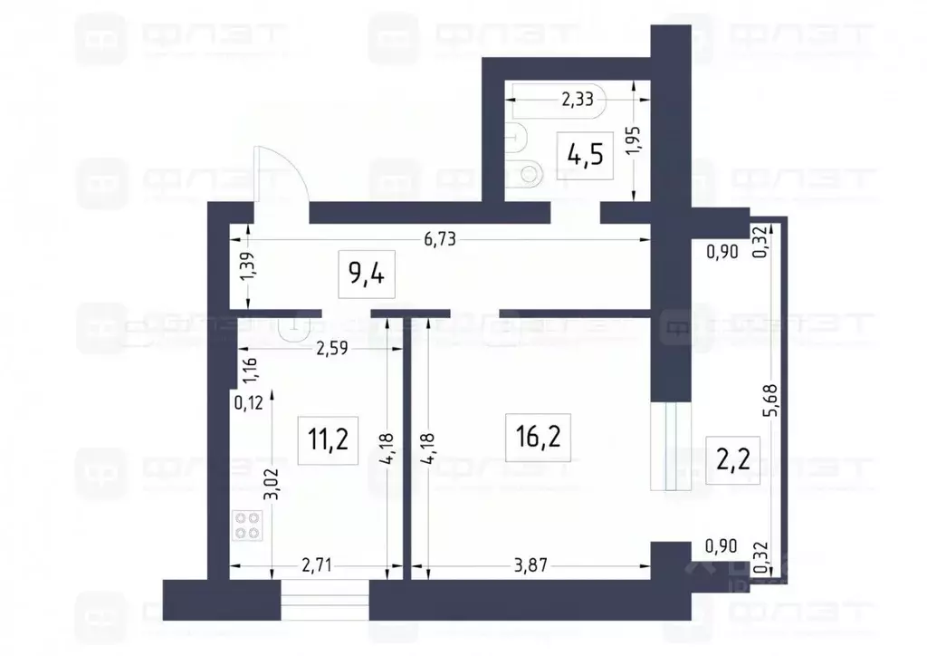 1-к кв. Татарстан, Пестречинский район, Богородское с/пос, д. Куюки ... - Фото 2