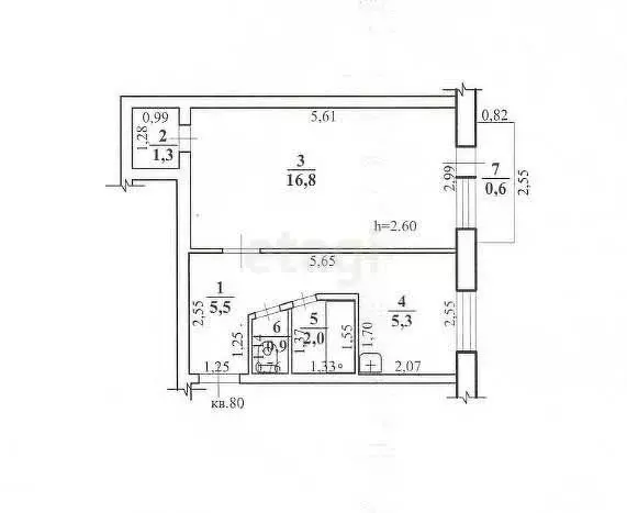 1-комнатная квартира: Нерчинск, Красноармейская улица, 84 (32 м) - Фото 1