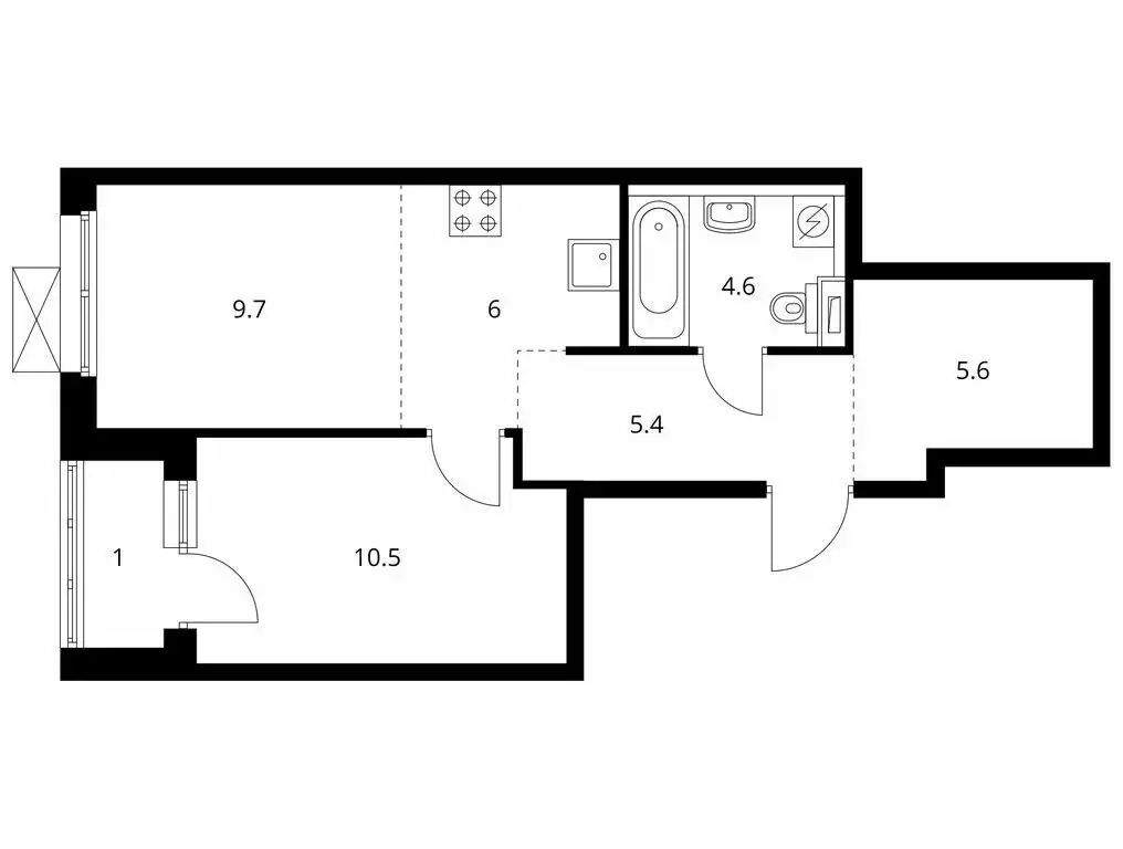 1-комнатная квартира: Южно-Сахалинск, улица имени Владимира ... - Фото 1