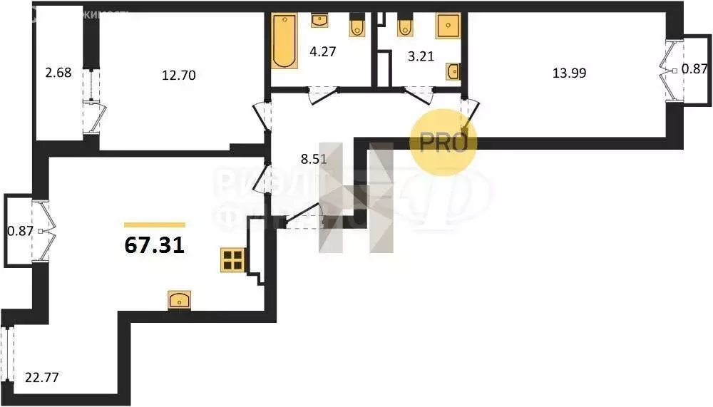 1-комнатная квартира: Калининград, улица Старшины Дадаева, 55к2 (40.44 ... - Фото 0