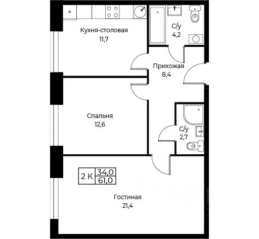 2-к кв. Москва ул. Наметкина, 10Д (61.0 м) - Фото 0