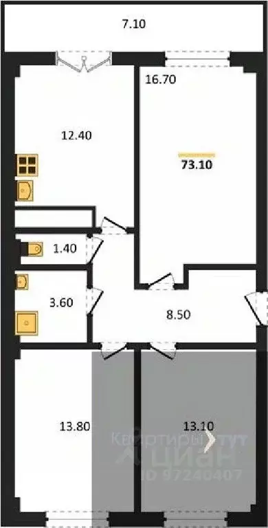 3-к кв. Воронежская область, Воронеж Цимлянская ул., 10В (73.2 м) - Фото 0