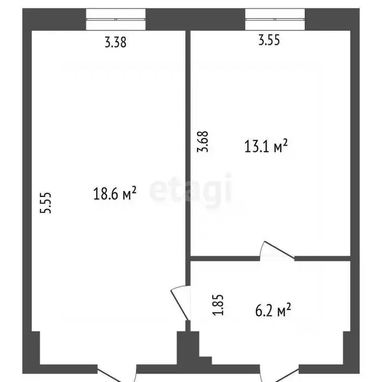 Комната Смоленская область, Смоленск ул. Твардовского, 3 (37.9 м) - Фото 2