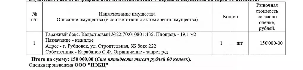 Гараж в Алтайский край, Рубцовск Строительная ул., 3Б (19 м) - Фото 0