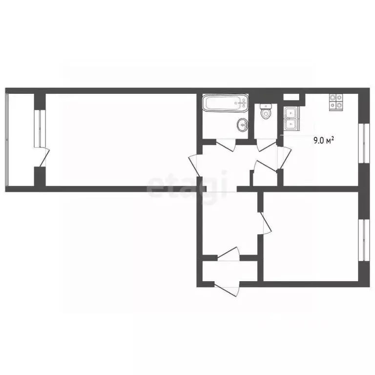 2-к кв. Ямало-Ненецкий АО, Муравленко ул. 70 лет Октября, 30 (51.6 м) - Фото 1