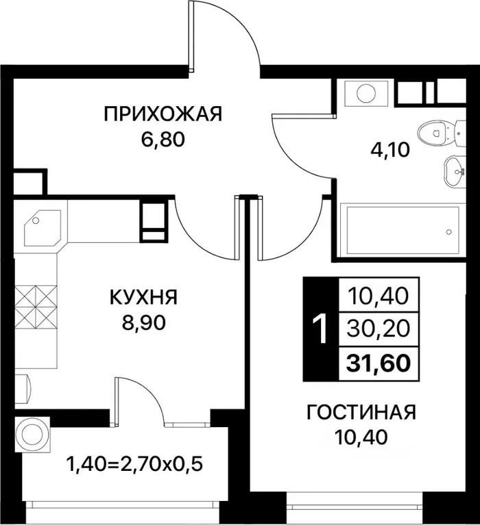 1-к кв. Ростовская область, Ростов-на-Дону ул. Вересаева, 92 (31.6 м) - Фото 0