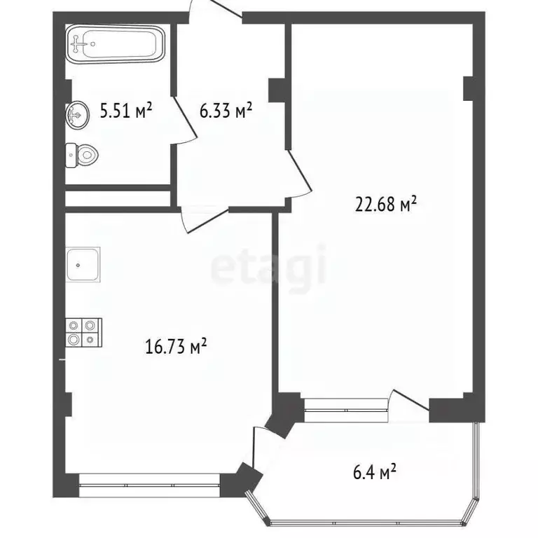 1-к кв. Краснодарский край, Анапа Таманская ул., 24 (57.8 м) - Фото 2