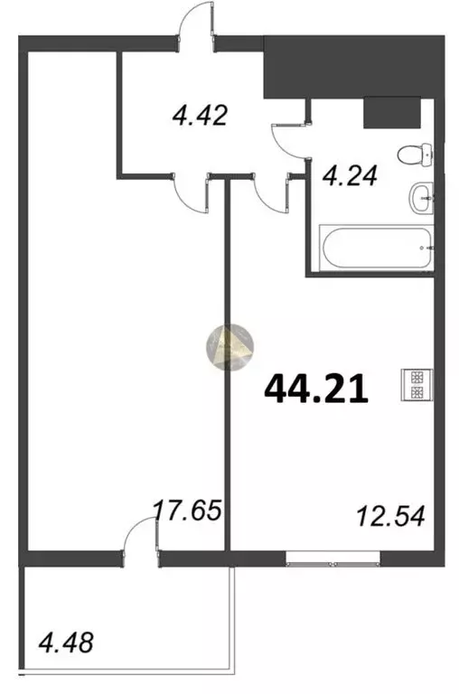 1-комнатная квартира: Сестрорецк, улица Инструментальщиков, 18 (44.21 ... - Фото 1