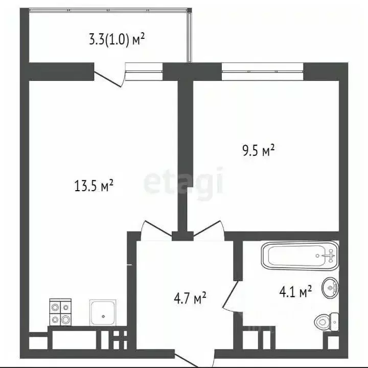 1-к кв. Краснодарский край, Новороссийск ул. Куникова, 47Ак2 (32.5 м) - Фото 2