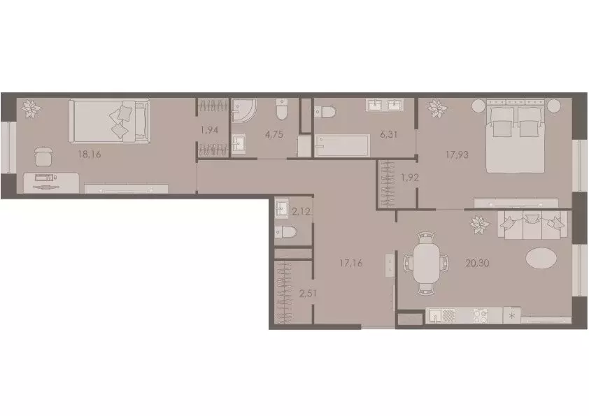 2-комнатная квартира: Санкт-Петербург, набережная реки Карповки, 31к1 ... - Фото 1