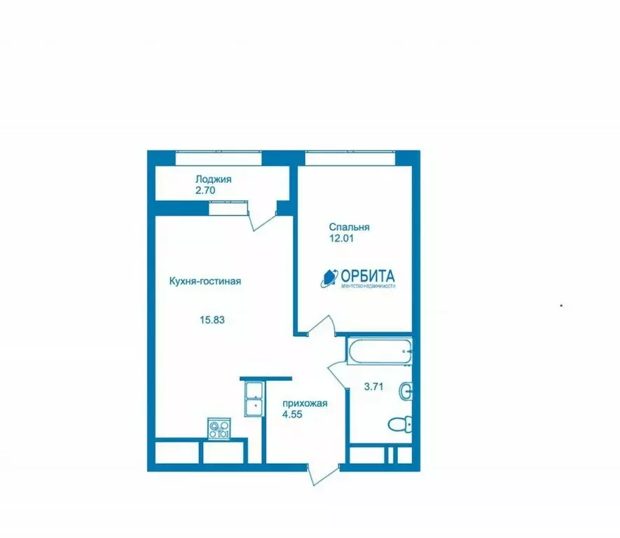 1-комнатная квартира: Тюмень, улица Первооткрывателей, 9 (35.4 м) - Фото 1