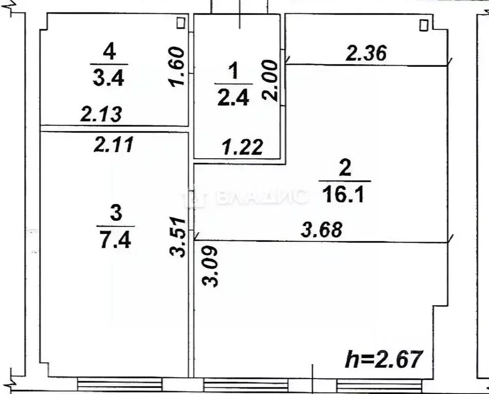 2-к кв. Воронежская область, с. Новая Усмань ул. Ростовская, 4Б/1 ... - Фото 2