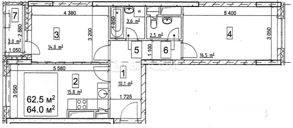 2-к кв. Москва Дмитровское ш., 107к2 (62.5 м) - Фото 1