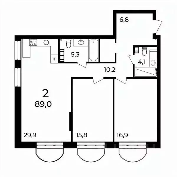 2-к кв. Нижегородская область, Нижний Новгород ул. Воровского, 8 (89.0 ... - Фото 1
