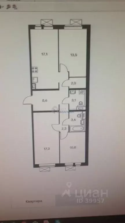 3-к кв. Московская область, Люберцы ул. 8 Марта, 18к1 (79.5 м) - Фото 2
