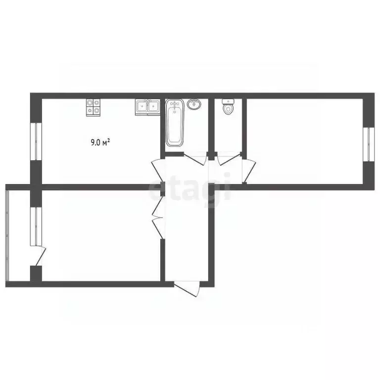 2-к кв. Тюменская область, Тюмень Антипино мкр, ул. Александра ... - Фото 2