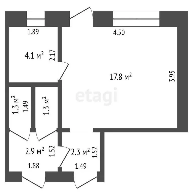 1-комнатная квартира: Альметьевск, улица Шевченко, 1 (30 м) - Фото 1