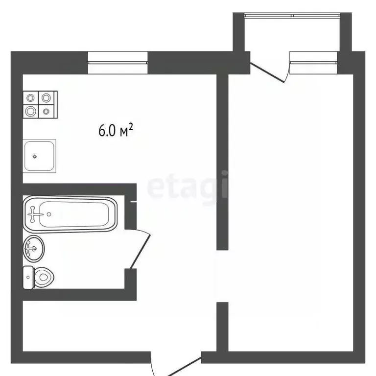 1-к кв. Владимирская область, Муром ул. Воровского, 95 (27.6 м) - Фото 1