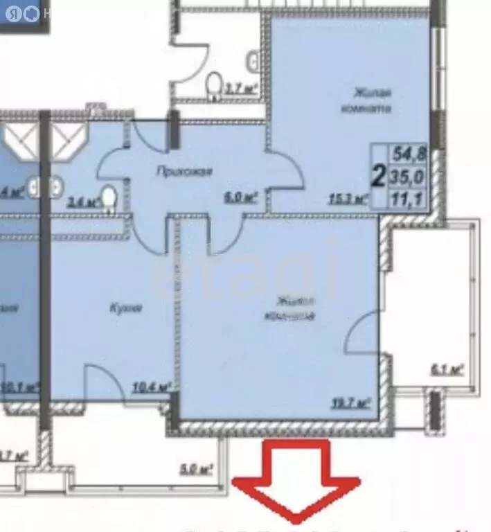 2-комнатная квартира: Анапа, Пионерский проспект, 100Вк1 (66 м) - Фото 1