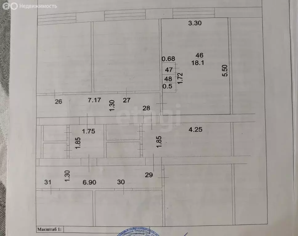 1к в -комнатной квартире (18.9 м) - Фото 0