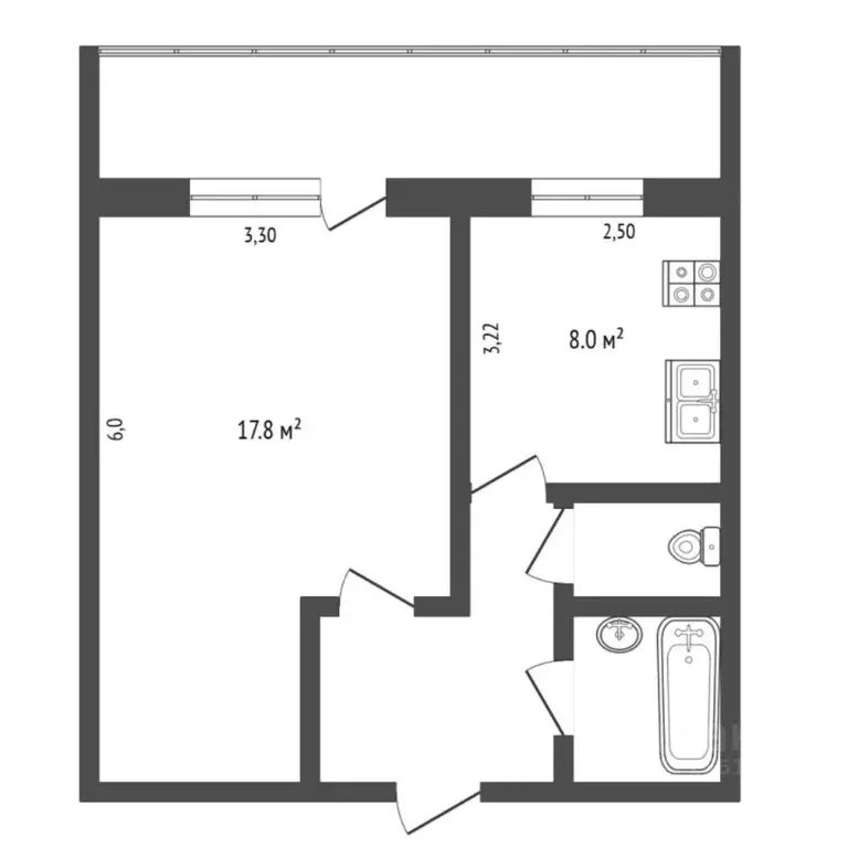 1-к кв. Тюменская область, Тюмень Сосьвинская ул., 47 (34.5 м) - Фото 2