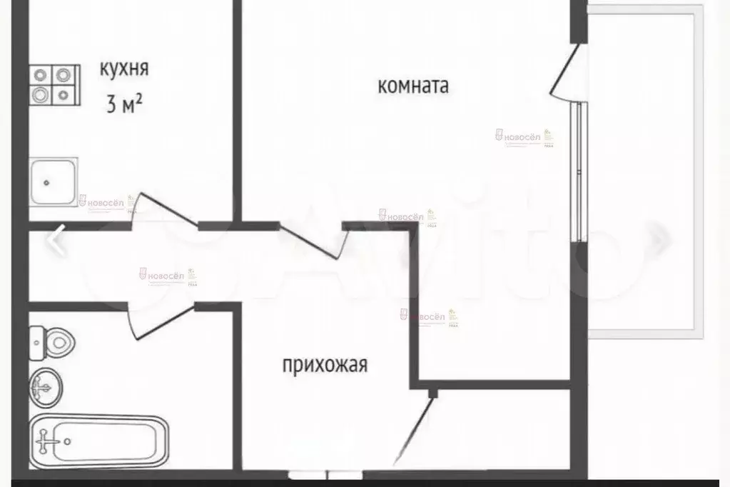 1-к. квартира, 26 м, 1/3 эт. - Фото 0