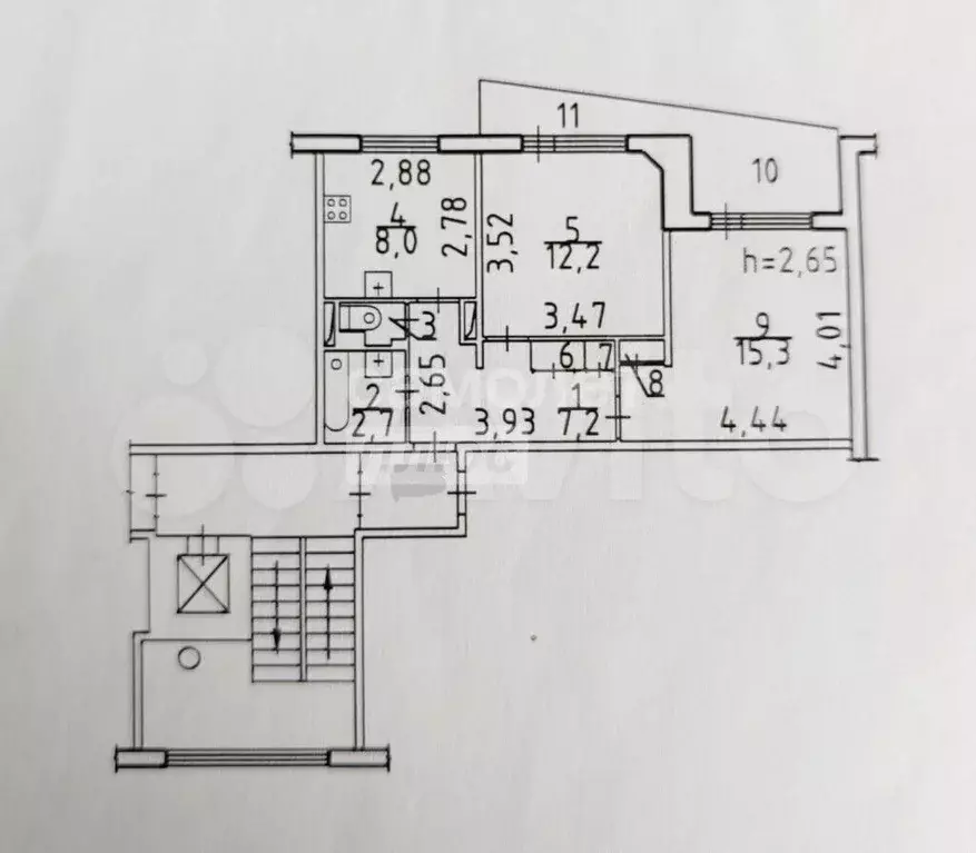 2-к. квартира, 48 м, 4/9 эт. - Фото 0