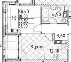 1-комнатная квартира: Санкт-Петербург, Планерная улица, 99 (31.9 м) - Фото 1