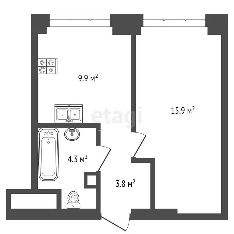 1-комнатная квартира: Москва, ЖК Левел Южнопортовая, 3 (33.6 м) - Фото 0