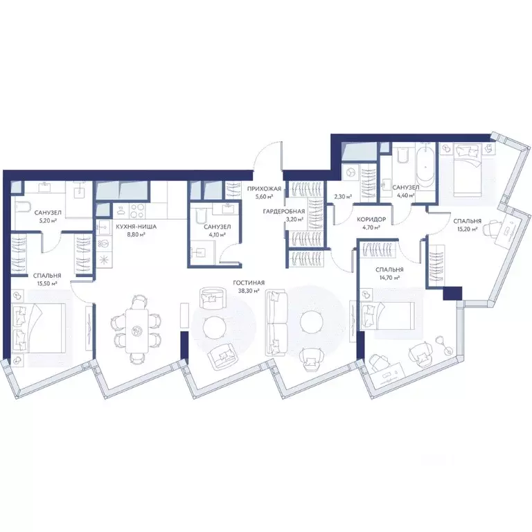 3-к кв. Москва проезд 4-й Сетуньский, 10Ас2 (122.0 м) - Фото 1