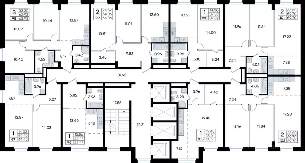 3-к кв. Приморский край, Владивосток ул. Тухачевского, 80 (62.93 м) - Фото 2