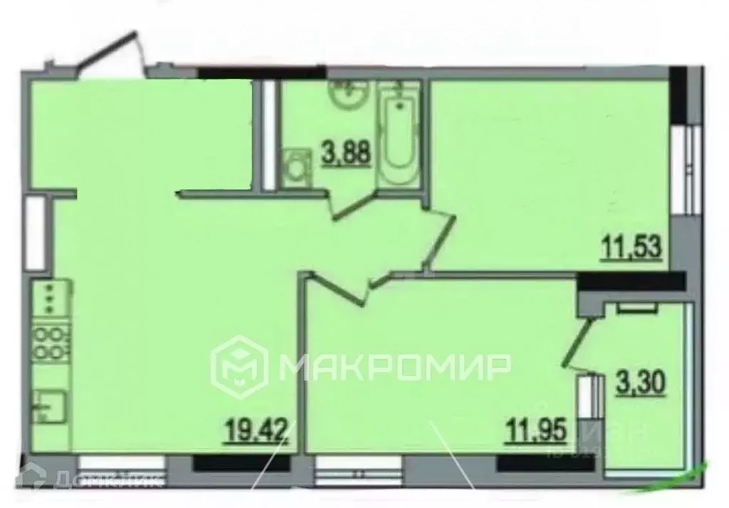 2-к кв. Удмуртия, Ижевск ул. Холмогорова, 17А (56.0 м) - Фото 2