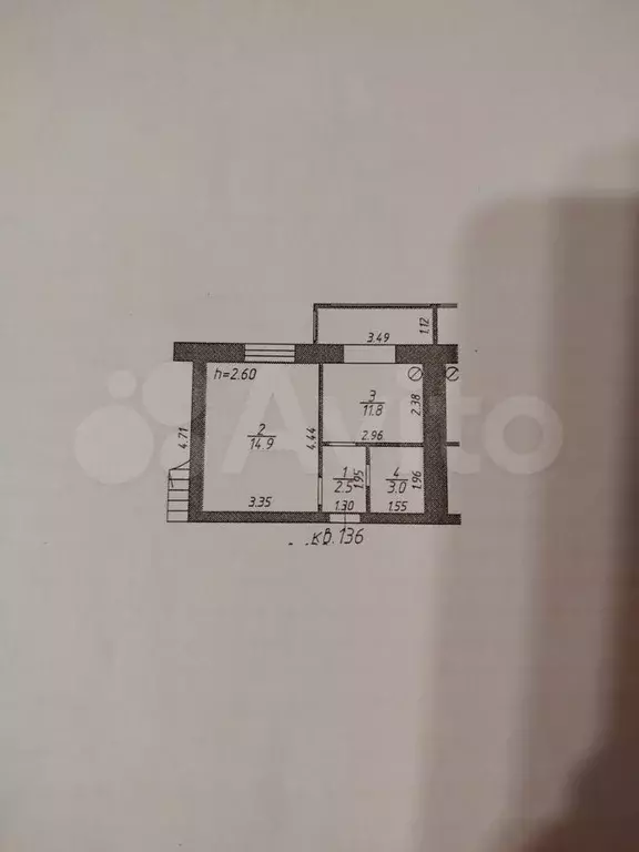 1-к. квартира, 32,2 м, 4/5 эт. - Фото 0