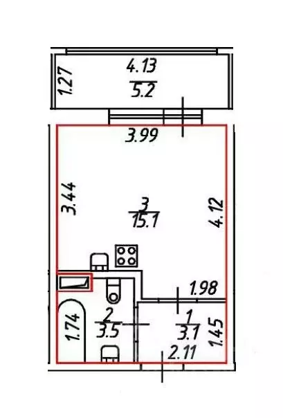 Студия Санкт-Петербург бул. Головнина, 4 (21.7 м) - Фото 1