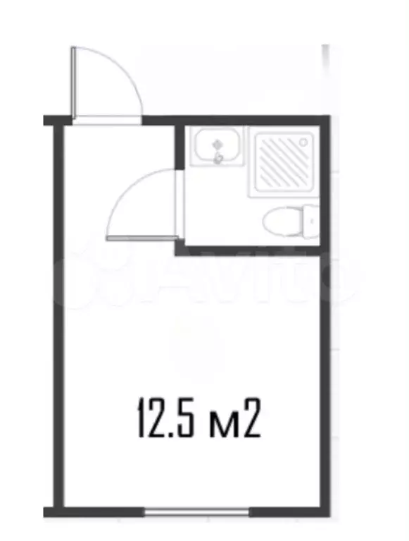 Квартира-студия, 12,5 м, 1/12 эт. - Фото 0