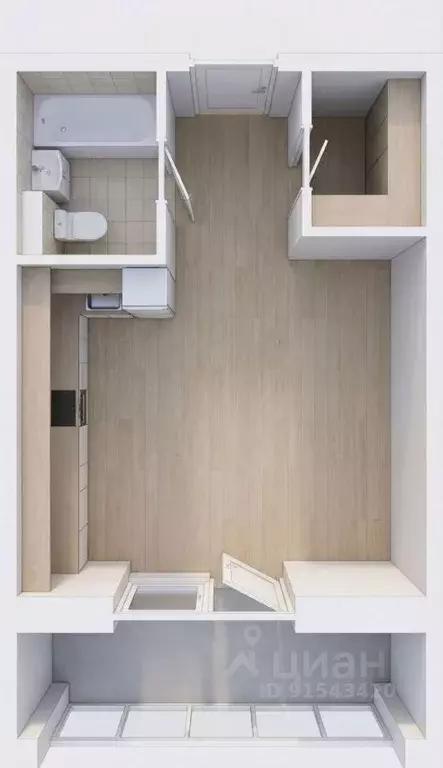 Студия Московская область, Сергиев Посад Владимирская ул., 63 (21.2 м) - Фото 2