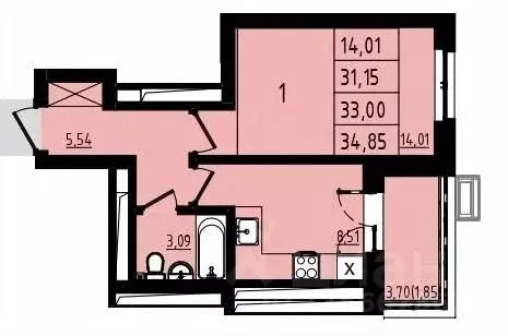 1-к кв. Башкортостан, Уфа Затон-Восточный жилрайон, Новаленд мкр,  ... - Фото 1