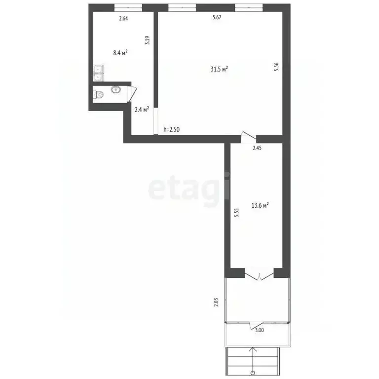 Торговая площадь в Камчатский край, Елизово ул. Ленина, 36 (57 м) - Фото 2