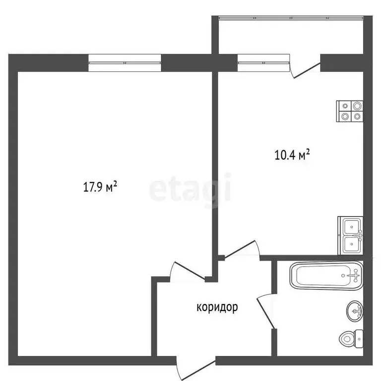 1-комнатная квартира: Тамбов, улица Агапкина, 11 (36.4 м) - Фото 0
