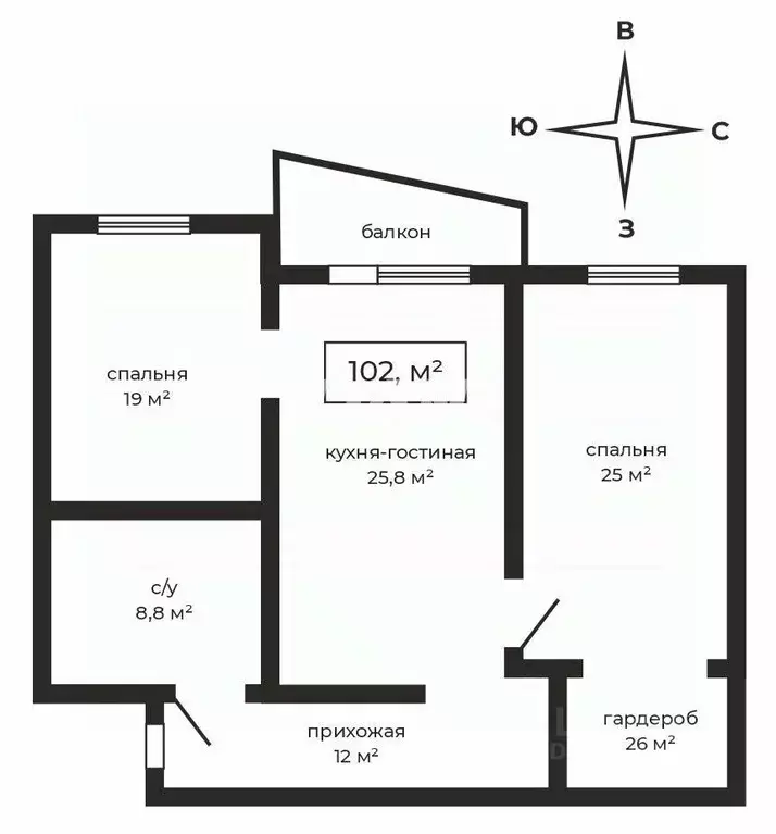 3-к кв. Челябинская область, Челябинск ул. Бейвеля, 14 (102.2 м) - Фото 2