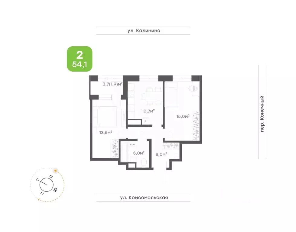 3-к кв. Хабаровский край, Хабаровск Клубный Дом на Калинина жилой ... - Фото 1