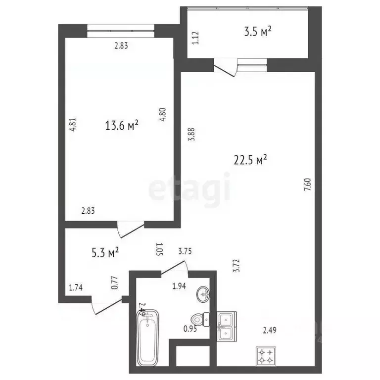 1-к кв. Санкт-Петербург ул. Парфеновская, 5 (45.7 м) - Фото 1