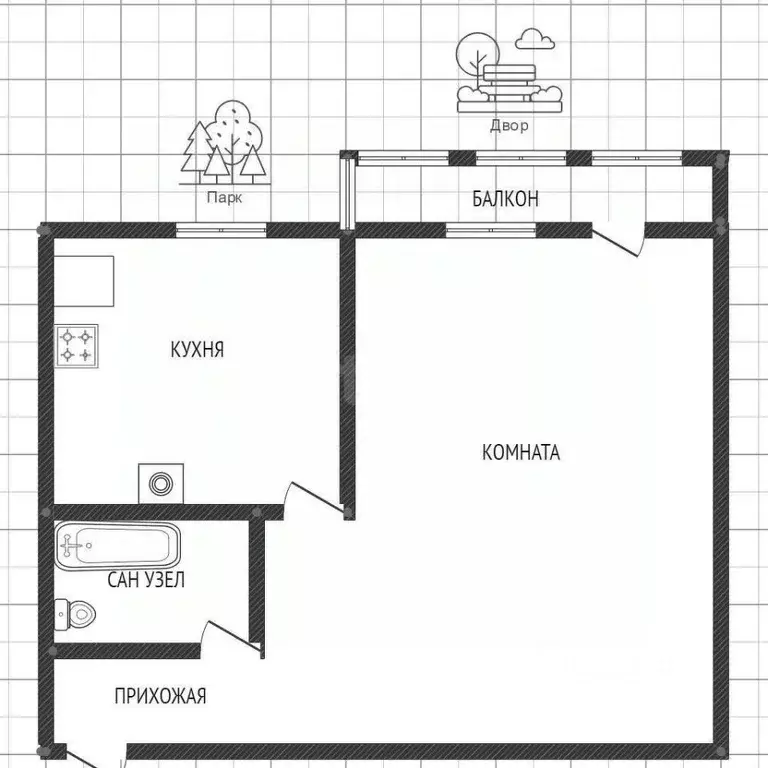1-к кв. Приморский край, Владивосток ул. Адмирала Юмашева, 38 (32.2 м) - Фото 1