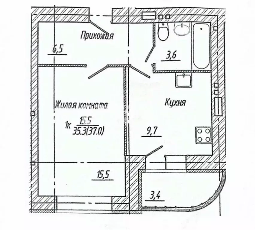1-к кв. Ивановская область, Иваново Революционная ул., 26 (37.0 м) - Фото 2
