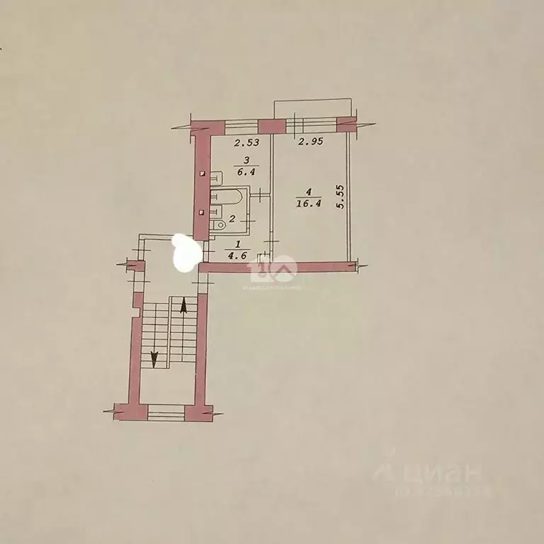 1-к кв. Новосибирская область, Новосибирск ул. Котовского, 40 (30.3 м) - Фото 2