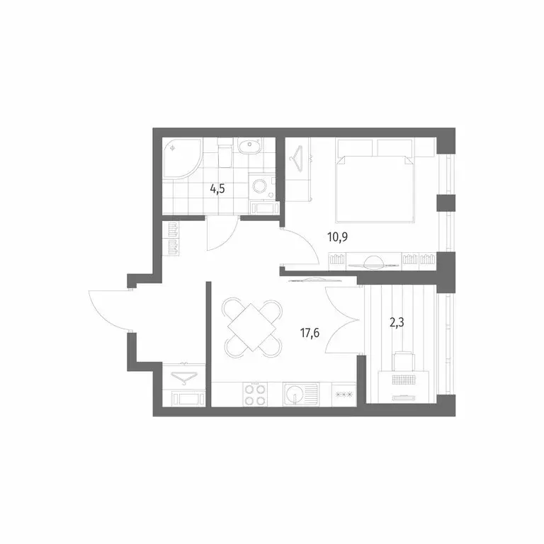 1-комнатная квартира: Новоселье, бульвар Белых Ночей, 3 (35.3 м) - Фото 1