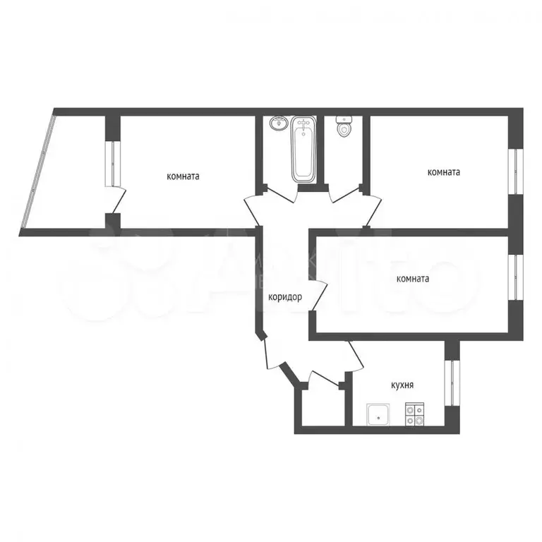 3-к. квартира, 67 м, 1/9 эт. - Фото 0