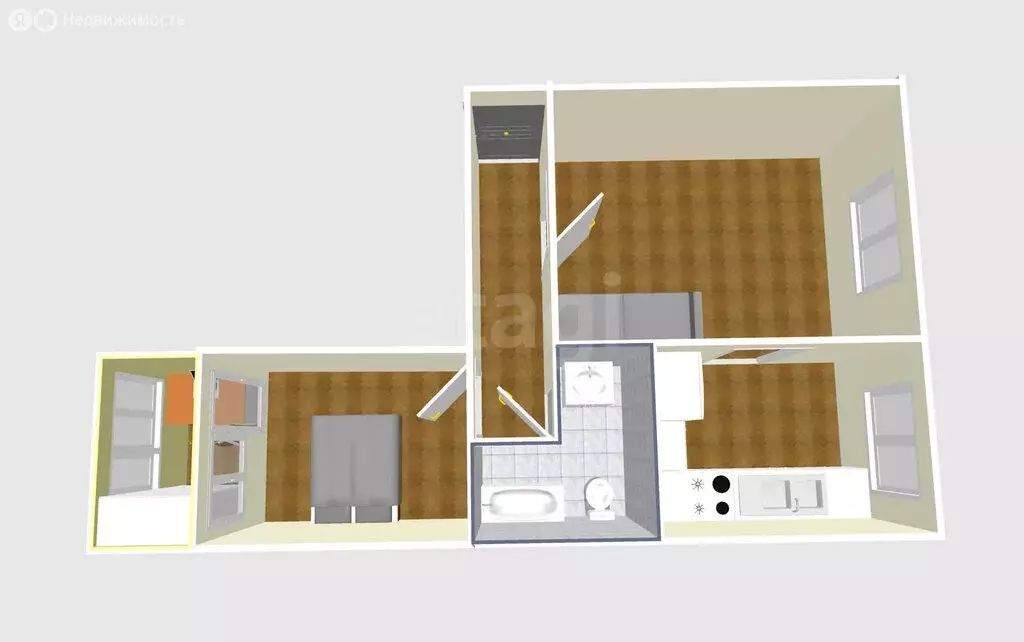 2-комнатная квартира: Южно-Сахалинск, проспект Мира, 284А (50.2 м) - Фото 2